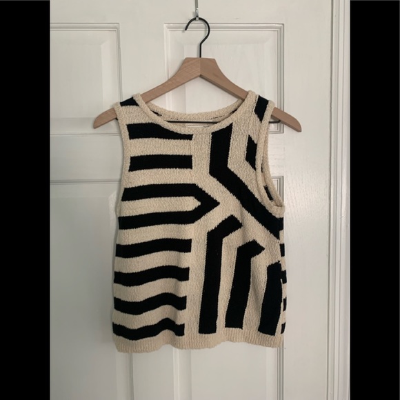 Tops - Anthropologie black and cream sweater tank
